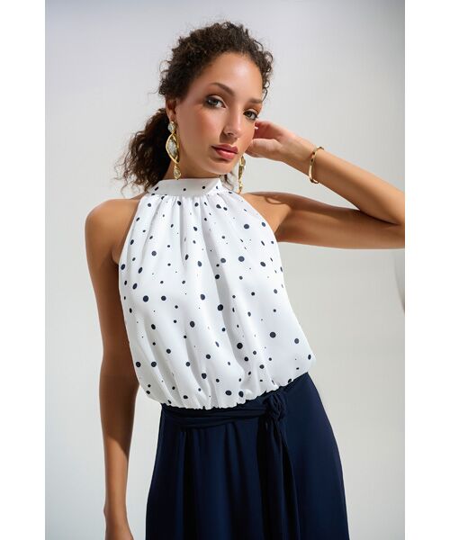 Joseph Ribkoff / ジョセフリブコフ ロング・マキシ丈ワンピース | Dot White Dress | 詳細2