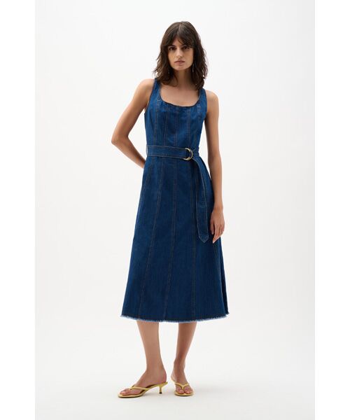 Joseph Ribkoff / ジョセフリブコフ ロング・マキシ丈ワンピース | Denim Dress（Denim Midium Blue）