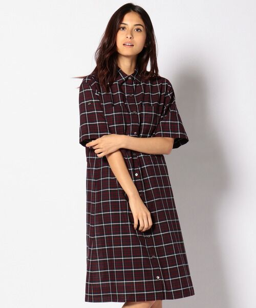 セール 15 秋新作 P トリアセテートチェック ワンピース ミニ丈 ひざ丈ワンピース J Press ジェイプレス ファッション通販 タカシマヤファッションスクエア