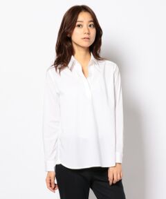 100/2スーピマSTストライプ チュニックブラウス