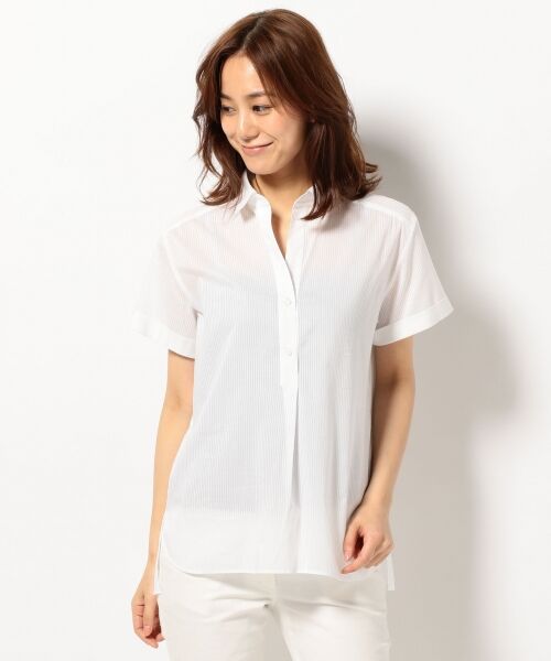 セール 秋新作 テンセルストライプ 半袖ブラウス シャツ ブラウス J Press ジェイプレス ファッション通販 タカシマヤファッションスクエア