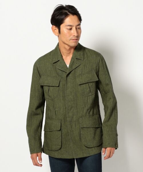 セール メランジリネン ミリタリー ジャケット ミリタリージャケット コート J Press ジェイプレス ファッション通販 タカシマヤファッションスクエア