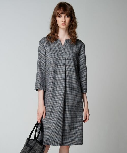 セール 共布ベルト付 2 48ウールチェック ワンピース ミニ丈 ひざ丈ワンピース J Press ジェイプレス ファッション通販 タカシマヤファッションスクエア