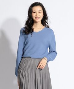 J.PRESS / ジェイプレス ニット・セーター | 【洗える】ボリュームスリーブ Vネック ニット