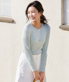 J.PRESS / ジェイプレス ニット・セーター | 【洗える】春色ハイゲージケーブル ニット