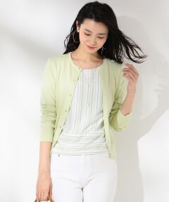 J.PRESS / ジェイプレス カーディガン・ボレロ | 【洗える】ストライププリント ツインセット