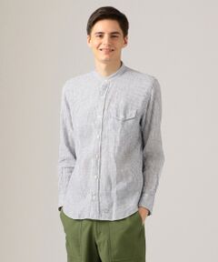 J.PRESS / ジェイプレス トップス | リネンリラックスフィット バンドカラー シャツ