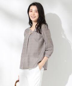 J.PRESS / ジェイプレス トップス | 【洗える】シルクラインギンガム Vネック シャツ