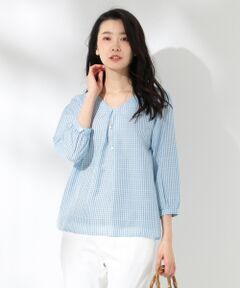 J.PRESS / ジェイプレス トップス | 【洗える】シルクラインギンガム Vネック シャツ