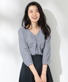 J.PRESS / ジェイプレス トップス | 【洗える】シルクラインギンガム Vネック シャツ
