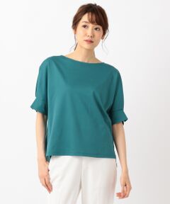 【消臭効果・接触冷感】コンパクトコットンスムース袖タック Tシャツ