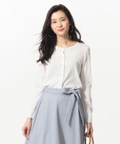 J.PRESS / ジェイプレス カーディガン・ボレロ | 【UVケア】ツイストコットンモダール クルーネック カーディガン