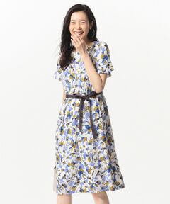 J.PRESS / ジェイプレス ミニ丈・ひざ丈ワンピース | 【洗える】COLLAGE FLOWERプリント ワンピース