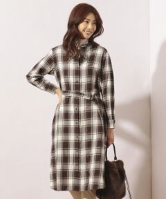 J.PRESS / ジェイプレス ミニ丈・ひざ丈ワンピース | 【洗える】コットンリヨセルブラッシュチェック ワンピース