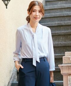 J.PRESS / ジェイプレス トップス | ステッチストライププリント ブラウス