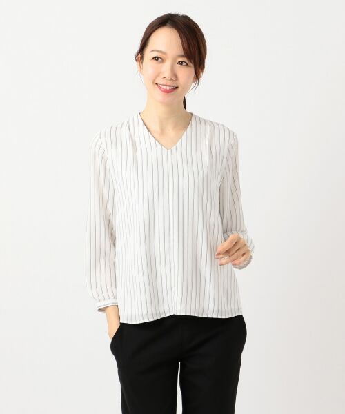 J.PRESS / ジェイプレス トップス | ステッチストライププリント ブラウス | 詳細6