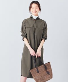 J.PRESS / ジェイプレス ミニ丈・ひざ丈ワンピース | 【イージーケア】洗えるT／Cソフトタイプライター シャツワンピース