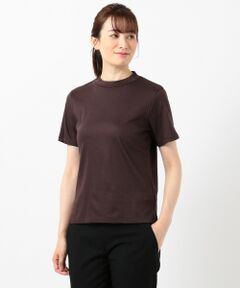 【WEB限定】コットンリブスムース スタンドネックTシャツ