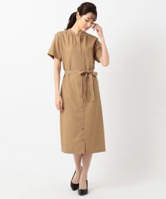 J.PRESS / ジェイプレス ミニ丈・ひざ丈ワンピース | 【洗える】リネンライクオックス ワンピース