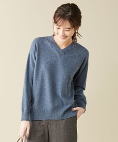 【WEB限定色あり】洗えるカシミヤブレンド Vネック ニット