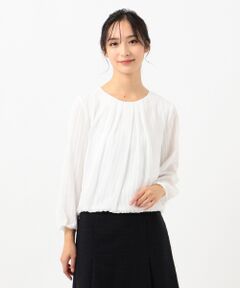 J.PRESS / ジェイプレス トップス | 【洗える】サテンストライプ＆PEツイル タックディテール ブラウス