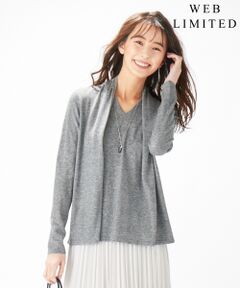 【WEB限定】洗えるSEMI WORSTED レイヤード風 ニット