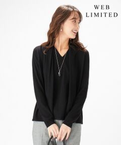 【WEB限定】洗えるSEMI WORSTED レイヤード風 ニット