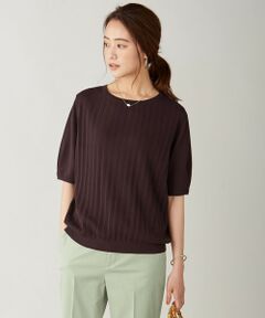 【UVカット・洗える】Functional Cotton Blend プリーツ ニット