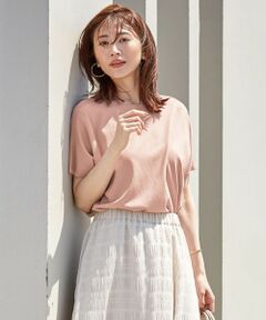 【UVカット・洗える】Functional Cotton Blend 袖レース ニット