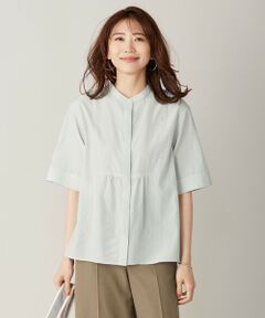 J.PRESS / ジェイプレス シャツ・ブラウス | 【接触冷感・洗える】コットンストライプスタンドネック ブラウス