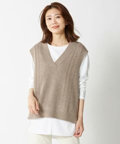 【洗える】WOOL ACRYLIC ニットベスト