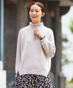 【洗える】MERINO CASHMERE ロールネック ニット