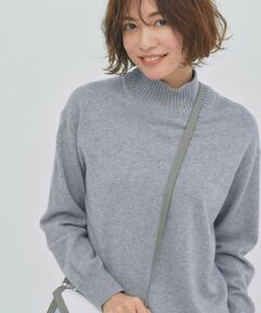 【洗える】CASHMERE BLEND ハイネック ニット