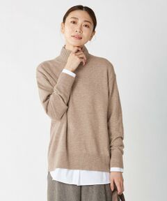 【洗える】CASHMERE BLEND ハイネック ニット