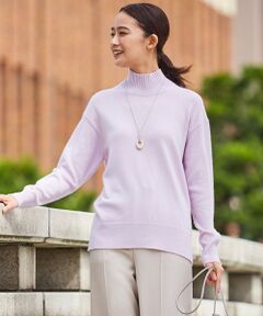 【洗える】CASHMERE BLEND ハイネック ニット