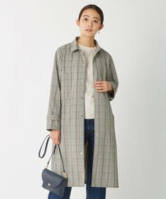 J.PRESS / ジェイプレス ステンカラーコート | 【洗える】ECOタフタチェック ステンカラーコート