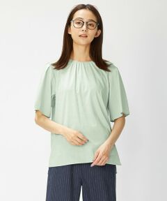 【洗える】 ポリエステル ラミー Poplin ボリューム スリーブ ブラウス