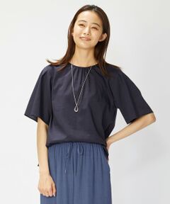 【洗える】 ポリエステル ラミー Poplin ボリューム スリーブ ブラウス