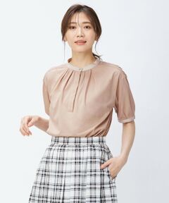 【イージーケア・接触冷感】プレーティングジャージー バンドカラー カットソー