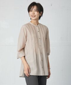 J.PRESS / ジェイプレス シャツ・ブラウス | 【洗える】セルロースポプリン バンドカラー ブラウス