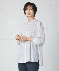 J.PRESS / ジェイプレス シャツ・ブラウス | 【洗える】セルロースポプリン バンドカラー ブラウス