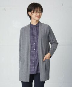 【洗える】KNIT BASIC ロング カーディガン