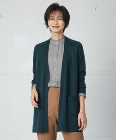 【洗える】KNIT BASIC ロング カーディガン