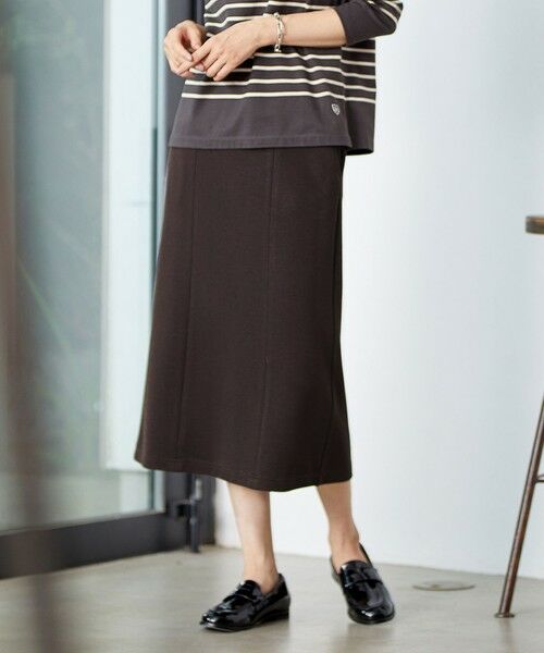 J.PRESS / ジェイプレス ミニ・ひざ丈スカート | 【洗える】デュアルウォームポンチ スカート(ダークブラウン系)