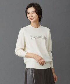 【洗える】CASHMERE BLEND ロゴ ニット