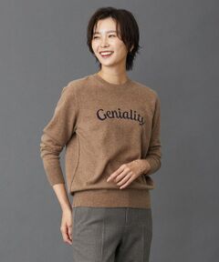 【洗える】CASHMERE BLEND ロゴ ニット