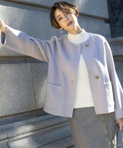 J.PRESS / ジェイプレス その他アウター | 【リバーシブル】ウールナイロン リバー ノーカラー ショートコート