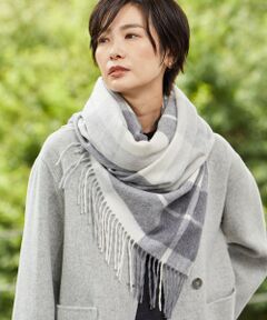 リバーシブル カシミヤマフラー チェック×ストライプ （マフラー