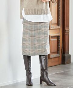 J.PRESS / ジェイプレス ミニ・ひざ丈スカート | 【洗える】PL/Visストレッチチェック スカート