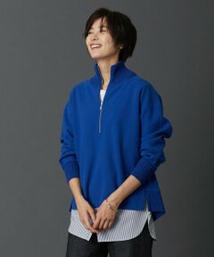 J.PRESS / ジェイプレス カットソー | ニードルパンチ ハーフジップ カットソー